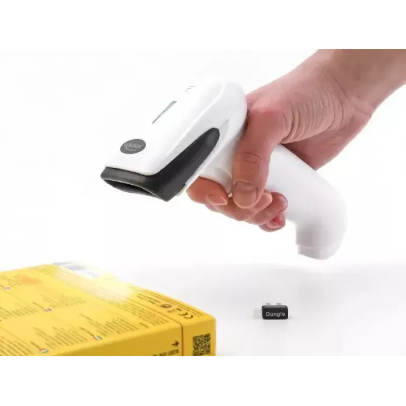 Leitor de códigos de barras manual DeLOCK 90587 1D 2D sem fios Bluetooth USB branco