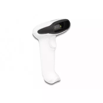 Leitor de códigos de barras manual DeLOCK 90587 1D 2D sem fios Bluetooth USB branco