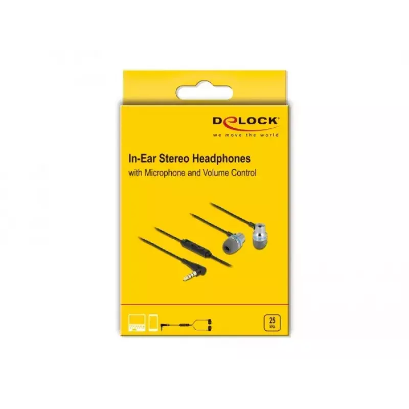 Headset DeLOCK 27183 auscultadores in-ear jack 3,5 mm microfone controlo de volume