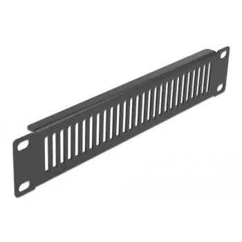 Tampa cega ventilada DeLOCK tampa vertical para armário de rede 10 polegadas 1U preto