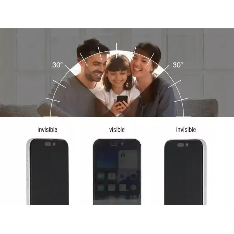 Proteção de ecrã/traseira em vidro temperado com privacidade para Apple iPhone 16 — DELOCK 81281, resistente a choques e riscos, preto/transparente, 1 unidade