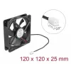 Delock 67292 ventoinha axial 5 V DC, 120 x 120 x 25 mm, preta