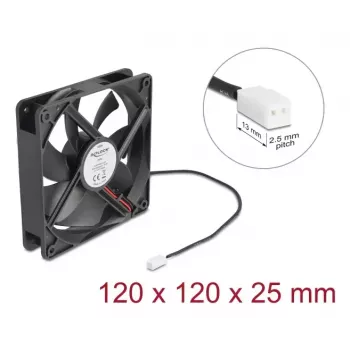 Ventoinha para caixa de computador DELOCK 67292 120 mm preto, rolamento de esferas, 5 V DC, fluxo de ar 1,73 m³/h