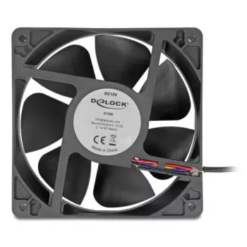 Ventoinha DELOCK 67298 120 mm preto 12 cm rolamento de esferas 12 V DC 3,53 m³/h
