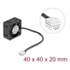 Delock 67299 ventoinha axial 24 V DC, 40 x 40 x 20 mm, preta