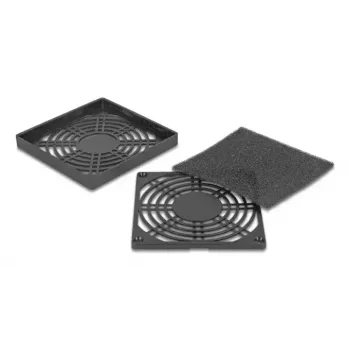 Grelha para ventoinha DELOCK 67312, ABS preto, 96,5×96,5 mm, padrão de montagem 92,5×92,5 mm