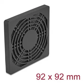 Grelha para ventoinha DELOCK 67312, ABS preto, 96,5×96,5 mm, padrão de montagem 92,5×92,5 mm