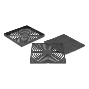 Grelha para ventoinha DELOCK 67313, ABS preto, 125×125 mm, furação de montagem 105×105 mm