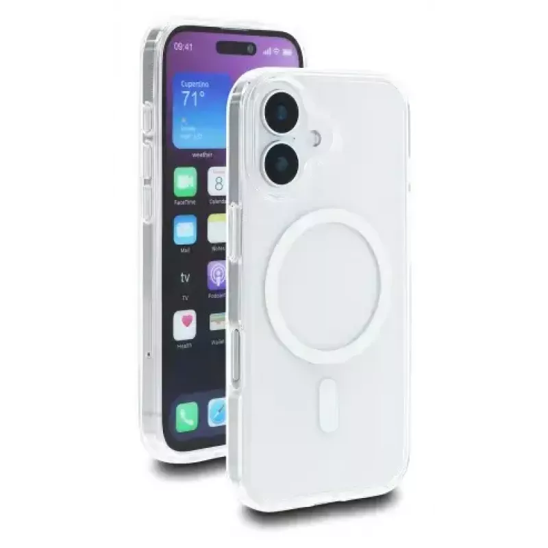 Capa de proteção para iPhone 17 da DELOCK — capa, compatível com MagSafe, branco transparente, compatível com ecrãs até 16 cm (6,3 polegadas)