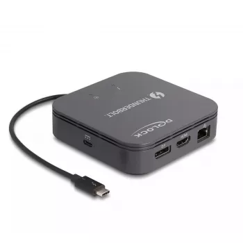 Mini docking station DeLOCK Thunderbolt 3 8K DisplayPort HDMI USB LAN áudio PD 3.0
