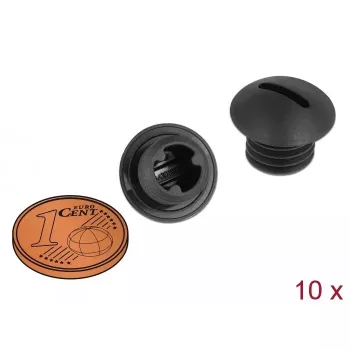 Tampa para tubo DeLOCK 60228 preto nylon
