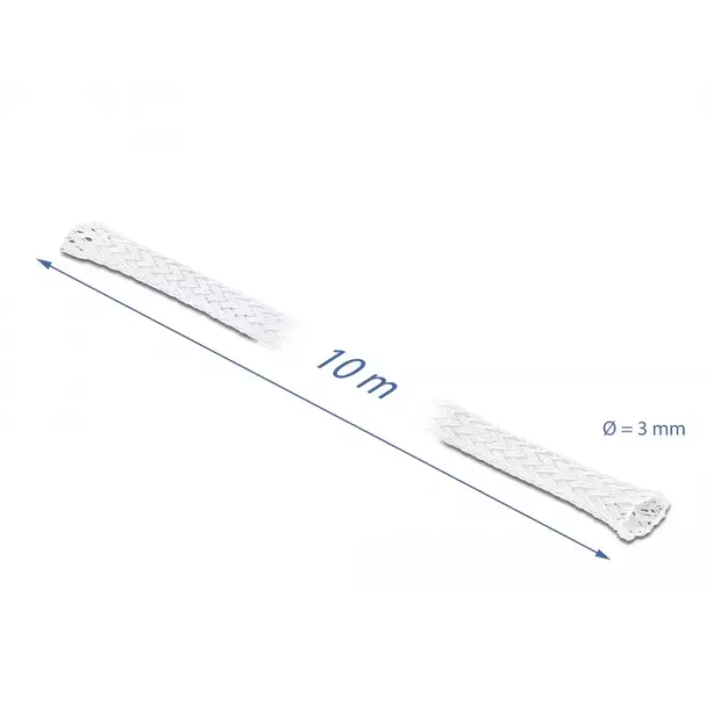 Manga de malha DeLOCK 20692 10 m x 3 mm branco