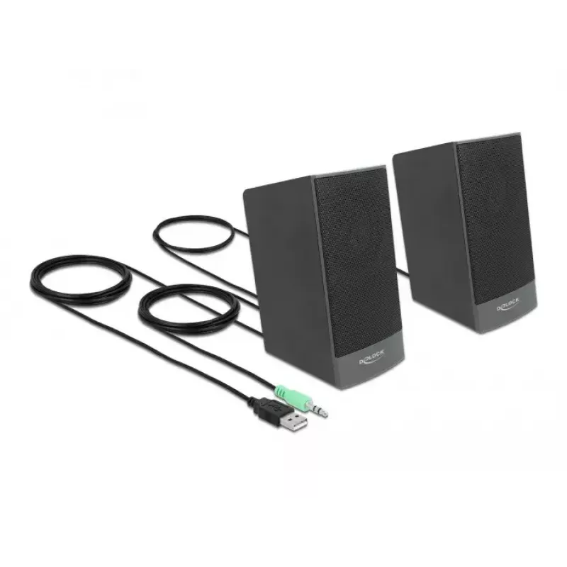 Altifalantes estéreo DELOCK 27001, 2.0, alimentados por USB
