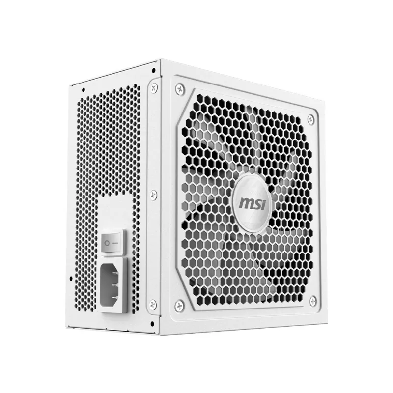 Fonte de alimentação MSI MAG A1000GL PCIE5 WHITE 1000 W ATX 24 pinos, 80 PLUS Gold, ventoinha de 135 mm
