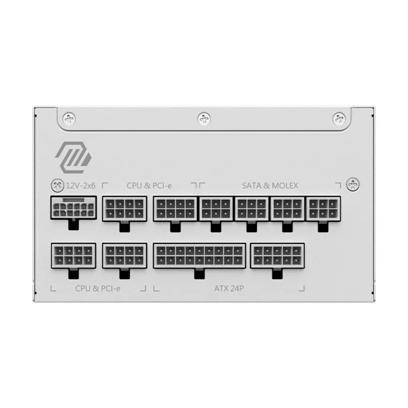 Fonte de alimentação MSI MAG A1000GL PCIE5 WHITE 1000 W ATX 24 pinos, 80 PLUS Gold, ventoinha de 135 mm