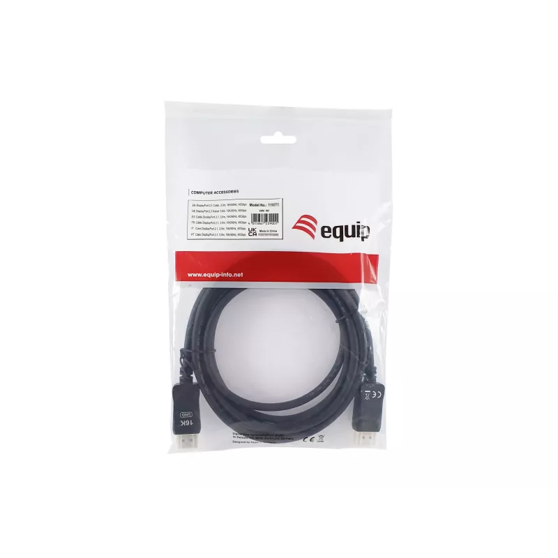 Cabo DisplayPort EQUIP 119274, 5 m, DisplayPort–DisplayPort, preto