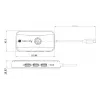 Techly IDATA USBC-HUB5WL Extensor AV Transmissor e recetor AV preto