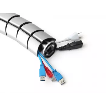 Manga para cabos Equip Cable Management Spine de canal duplo prateado