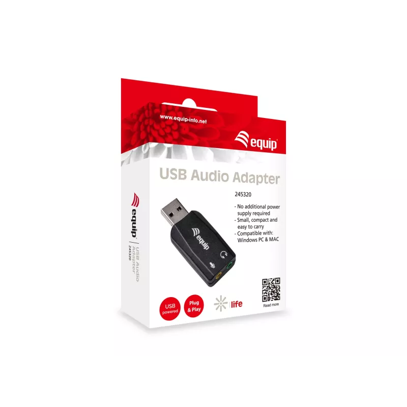 Adaptador de áudio USB Equip 245320