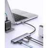 Adaptador multifunções EQUIP USB-C 6 em 1 — HDMI 4K/60Hz, 4× USB-C Gen2 (10Gbps), 100W PD, cabo 0,25 m, cinzento