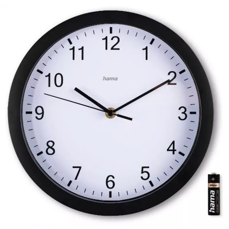 Hama Elba Relógio de quartzo redondo preto, branco