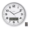 Hama 00185878 Relógio de parede/mesa analógico redondo prateado, branco