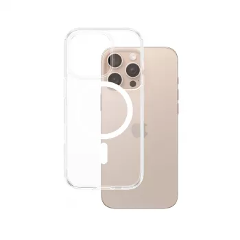 Capa PanzerGlass HardCase transparente com MagSafe branco iPhone 16 Pro Max