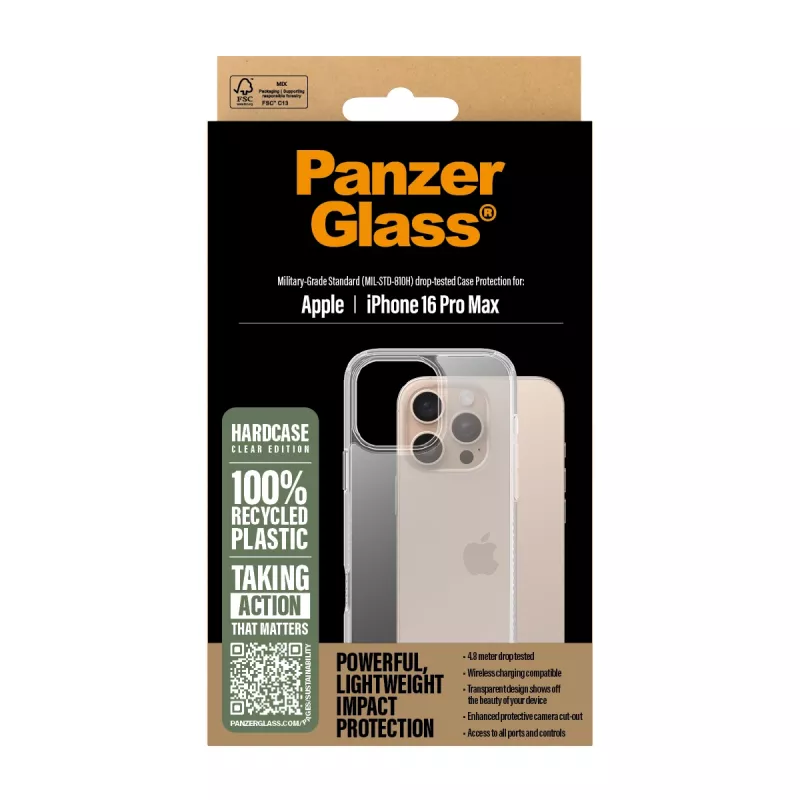PanzerGlass ® HardCase transparente iPhone 16 Pro Max, capa, Apple, Apple - iPhone 16 Pro Max, transparente