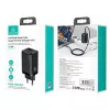Carregador usams T47 USB / USB‑C 65W PD carregador rápido — 65W USB Power Delivery, portas USB-A + USB-C