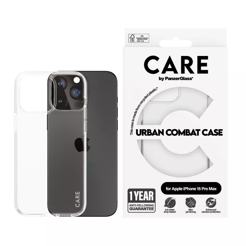 Capa PanzerGlass CARE™ by ® Urban Combat transparente iPhone 15 Pro Max