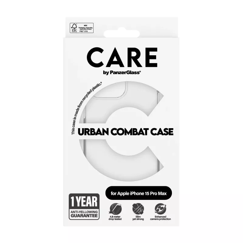Capa PanzerGlass CARE™ by ® Urban Combat transparente iPhone 15 Pro Max