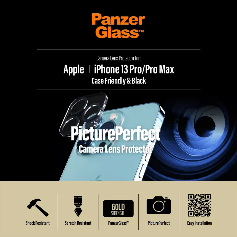 Protetor de objetiva de câmara PanzerGlass Apple iPhone 13 Pro 13 Pro Max resistente a riscos e choques