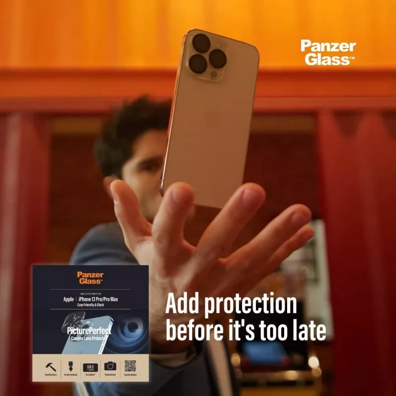 Protetor de objetiva de câmara PanzerGlass Apple iPhone 13 Pro 13 Pro Max resistente a riscos e choques