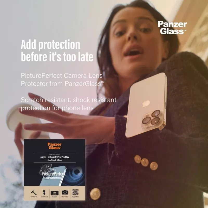Protetor de objetiva de câmara PanzerGlass Apple iPhone 13 Pro 13 Pro Max resistente a riscos e choques