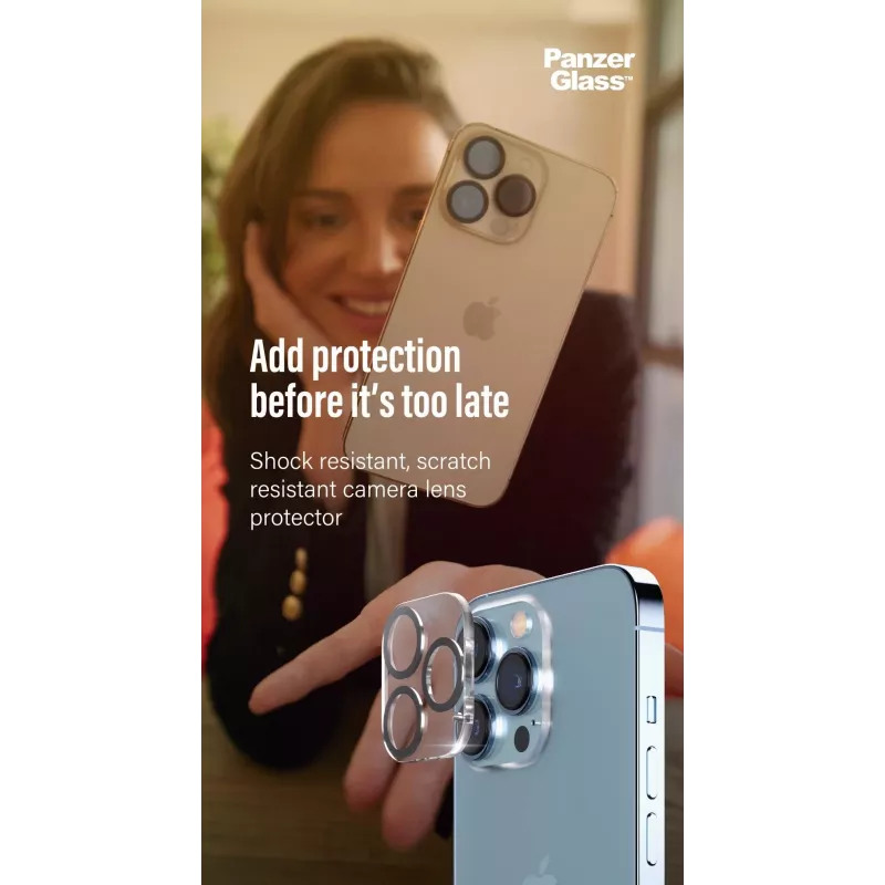 Protetor de objetiva de câmara PanzerGlass Apple iPhone 13 Pro 13 Pro Max resistente a riscos e choques