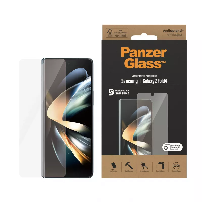 Película protetora de ecrã PanzerGlass para Samsung Galaxy Z Fold4 antibacteriana resistente a riscos