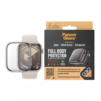 Capa integral PanzerGlass ® transparente com D3O® Apple Watch Series 9 | 45mm