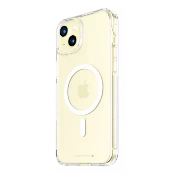 Capa de proteção rígida MagSafe capa para telemóvel PanzerGlass para iPhone 15 Plus — plástico reciclado transparente, compatível com ecrã de 6,69 polegadas