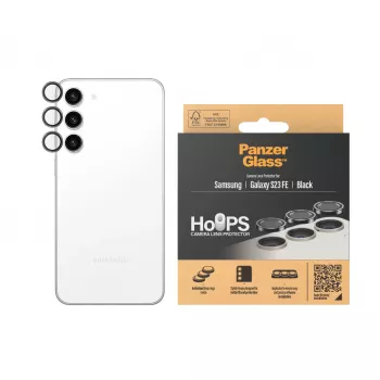 Proteção de lentes da câmara PanzerGlass Hoops Samsung Galaxy S23 FE preto resistente a riscos e choques