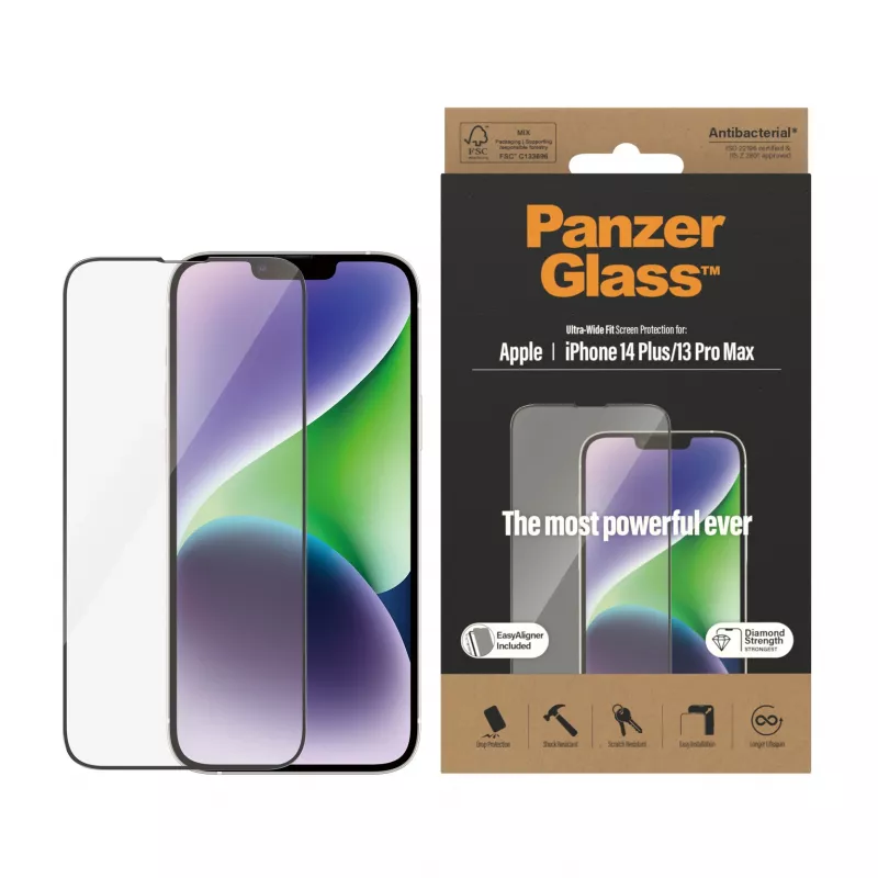 Película protetora de ecrã PanzerGlass ® iPhone 14 Plus | 13 Pro Max | Ultra-Wide Fit com EasyAligner