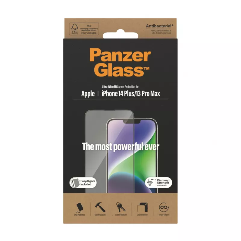 Película protetora de ecrã PanzerGlass ® iPhone 14 Plus | 13 Pro Max | Ultra-Wide Fit com EasyAligner