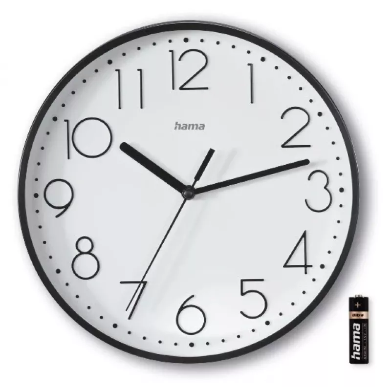 Relógio de quartzo Hama Salina redondo preto, branco