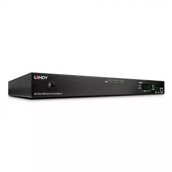 Lindy IPower Switch Pro 8 (gestão de energia por IP), interior, conector fêmea C14, preto, aço, 8 tomadas de rede, sobreaquecimento