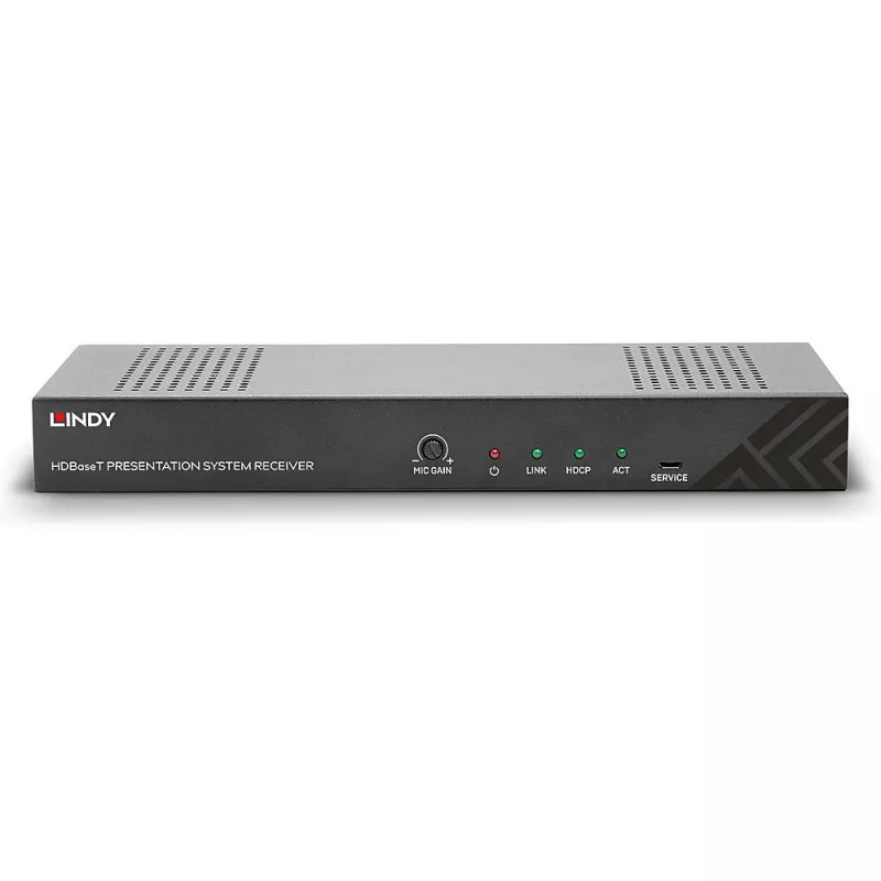Lindy sistema de apresentação HDBaseT com painel de controlo, 3840 x 2160 píxeis, transmissor e recetor AV, 70 m, com fios, preto, branco, HDCP