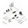 Lindy sistema de apresentação HDBaseT com painel de controlo, 3840 x 2160 píxeis, transmissor e recetor AV, 70 m, com fios, preto, branco, HDCP