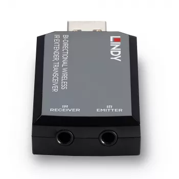 Lindy extensor IR sem fios bidirecional, transceptor, transmissor e recetor AV, 150 m, com fios, preto