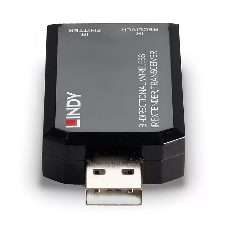 Lindy extensor IR sem fios bidirecional, transceptor, transmissor e recetor AV, 150 m, com fios, preto