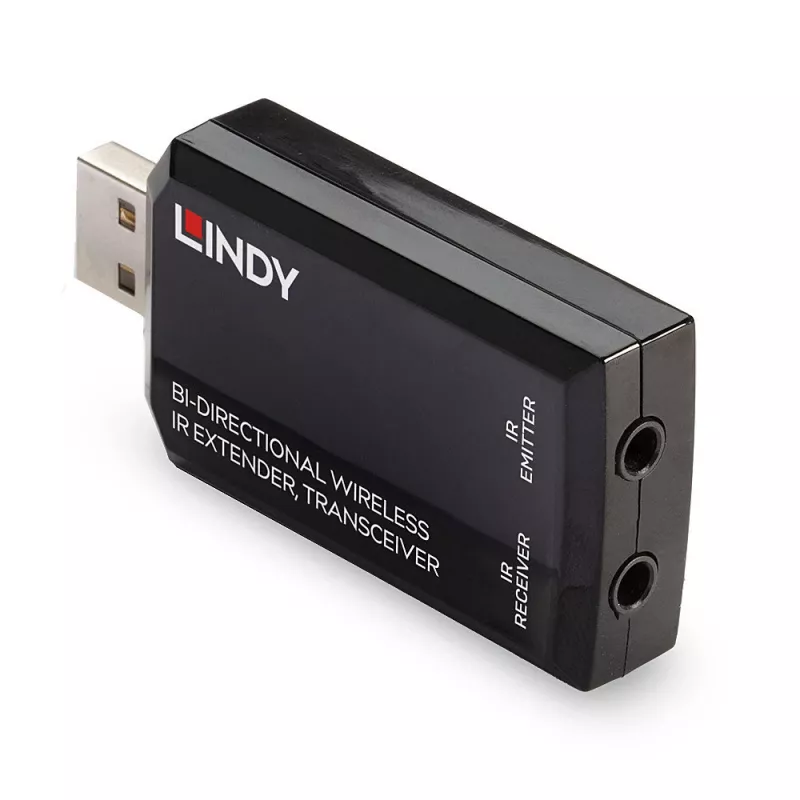 Lindy extensor IR sem fios bidirecional, transceptor, transmissor e recetor AV, 150 m, com fios, preto