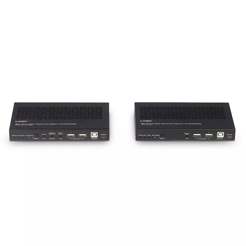 Lindy extensor KVM HDBaseT 3.0 Cat.6A HDMI 4K60, áudio, IR e RS-232 100 m