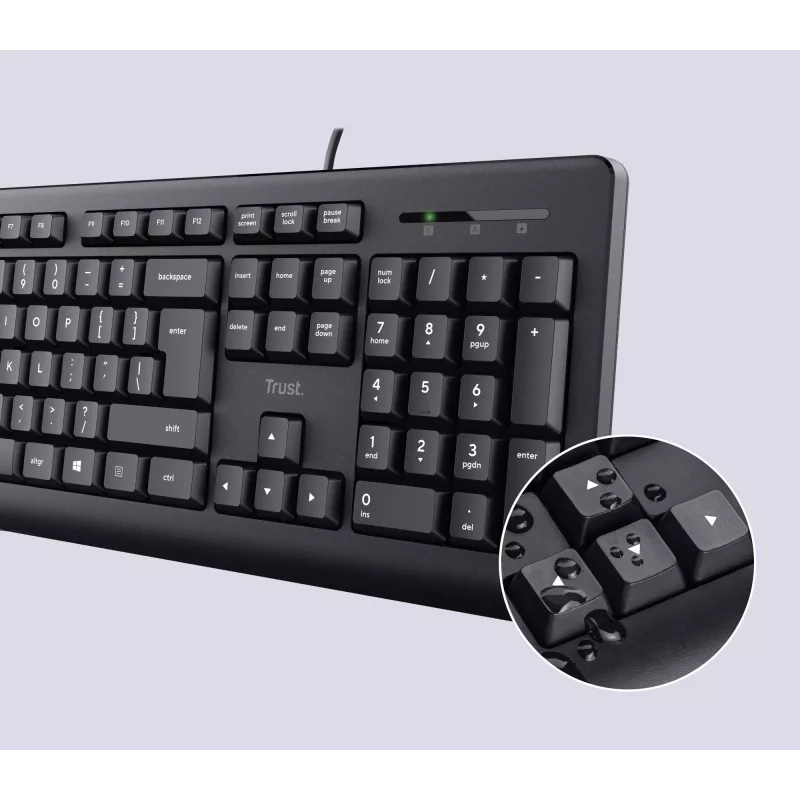 Trust TKM-250 Teclado rato incluído escritório USB QWERTZ alemão preto